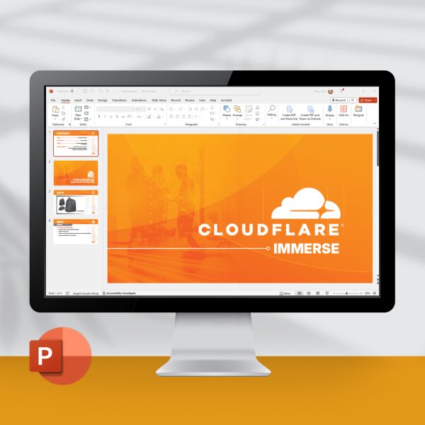 Computer screen showing a presentation with a cloud