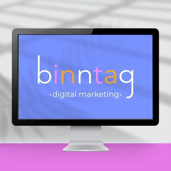 Computer screen showing a logo design