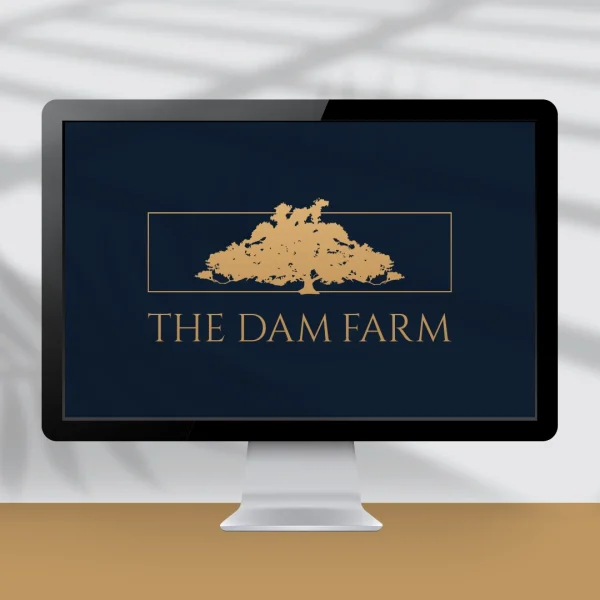 Computer screen showing a logo design with an oak tree