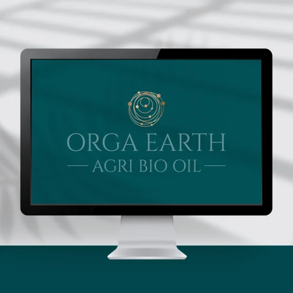 Computer screen showing a logo design