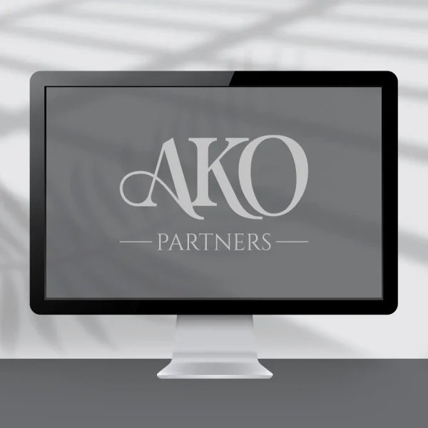 Computer screen showing a logo design