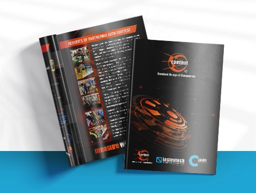 Open pages of a booklet for electrical equipment