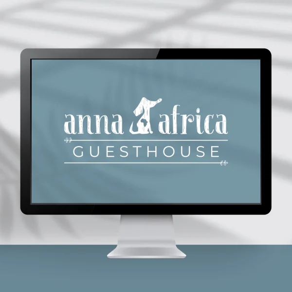 Computer screen showing a logo design with a dachshund dog